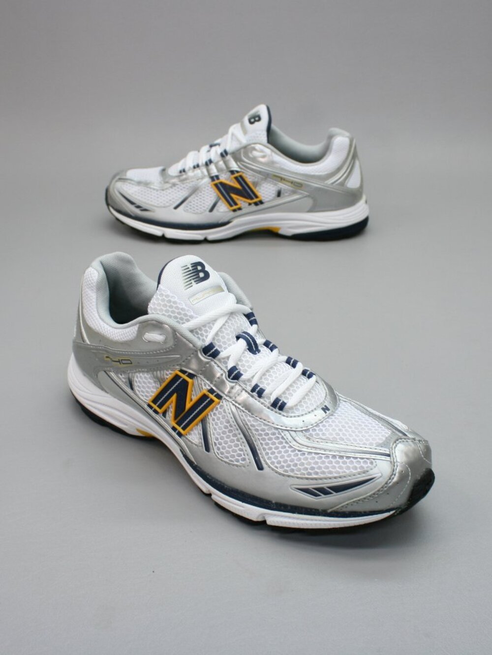 New Balance Men's 13 D 740 White Silver Y2K Retro Running Shoes Sneakers MR740WN
